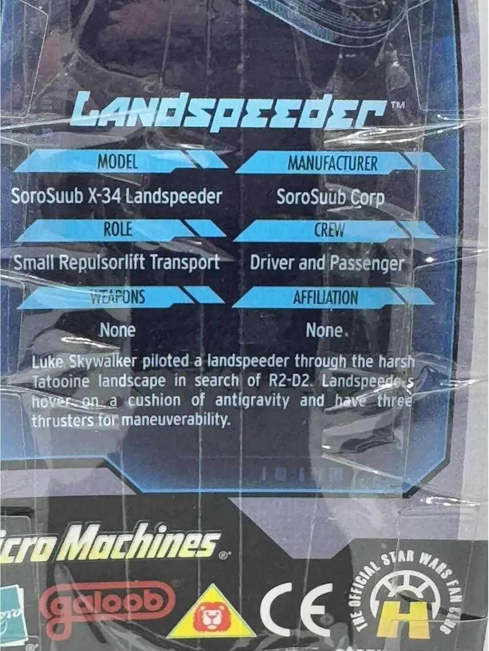 Star Wars Diecast Titanium Series LANDSPEEDER New Rolling Action With Stand